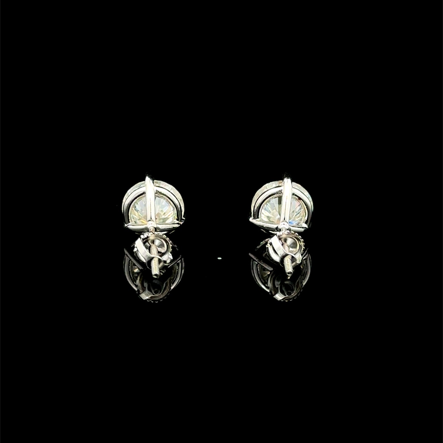 998301 | 925 Moissanite 4CTW Rhodium 3-Prong Earrings