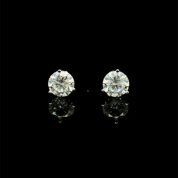 998301 | 925 Moissanite 4CTW Rhodium 3-Prong Earrings