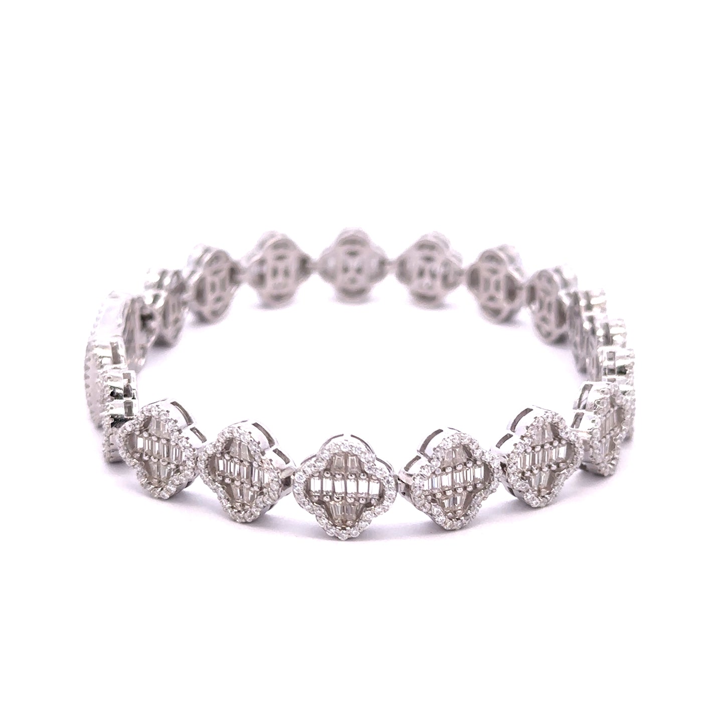 998761 | 925 Silver Moissanite 10mm Rhodium Bracelet
