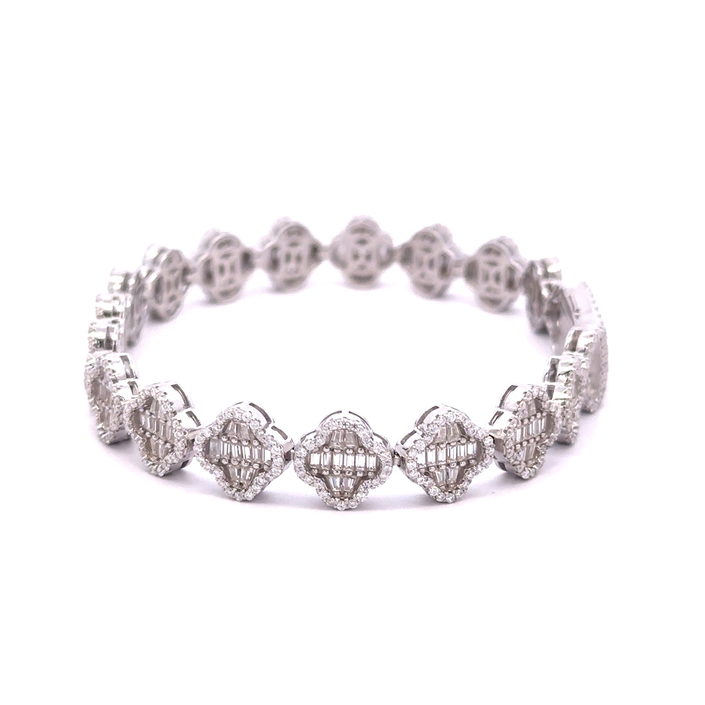 998761 | 925 Silver Moissanite 10mm Rhodium Bracelet