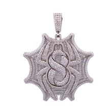 999401 | 925 Silver Moissanite Rhodium Spider Web Pendant