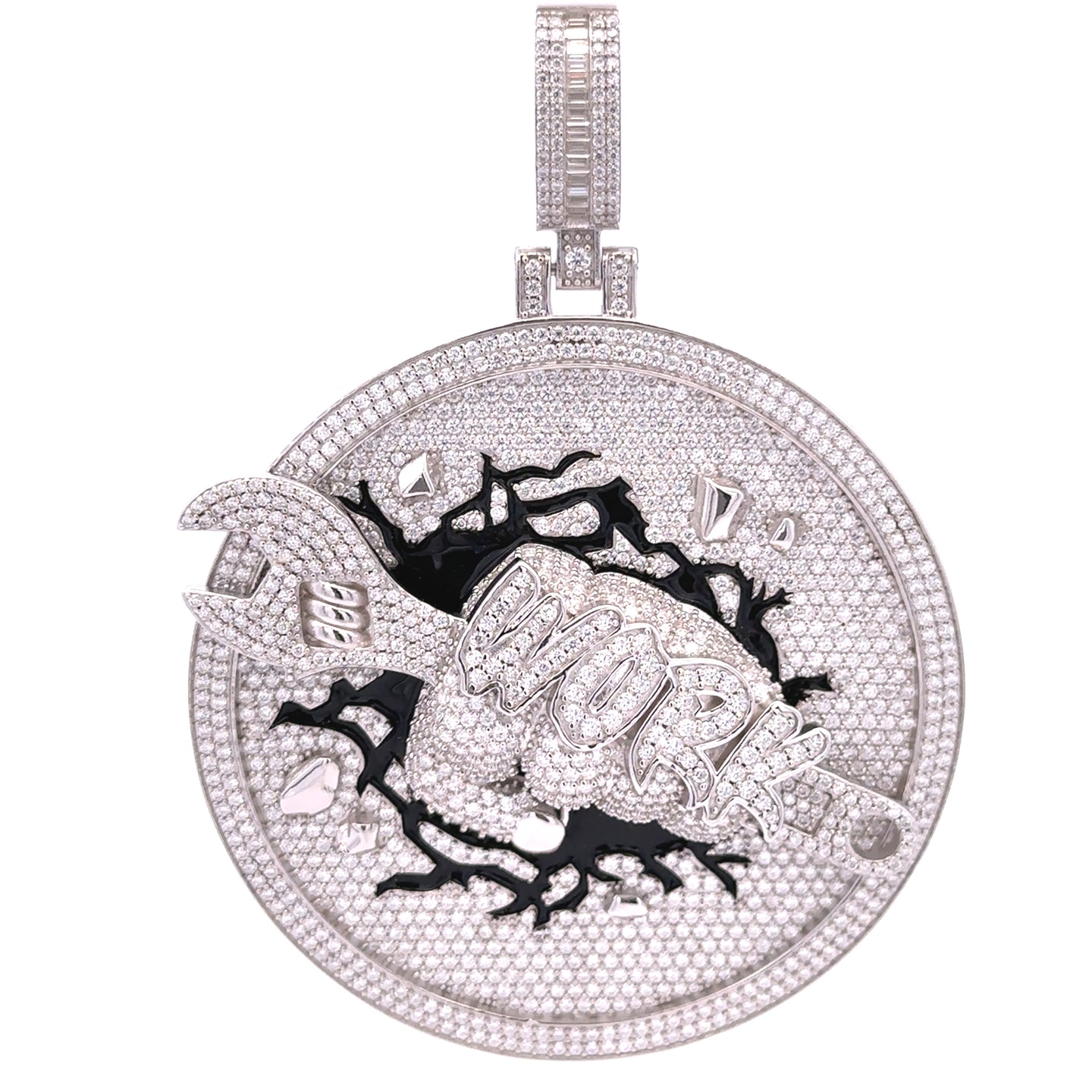 999421 | 925 Silver Moissanite Rhodium Pendant