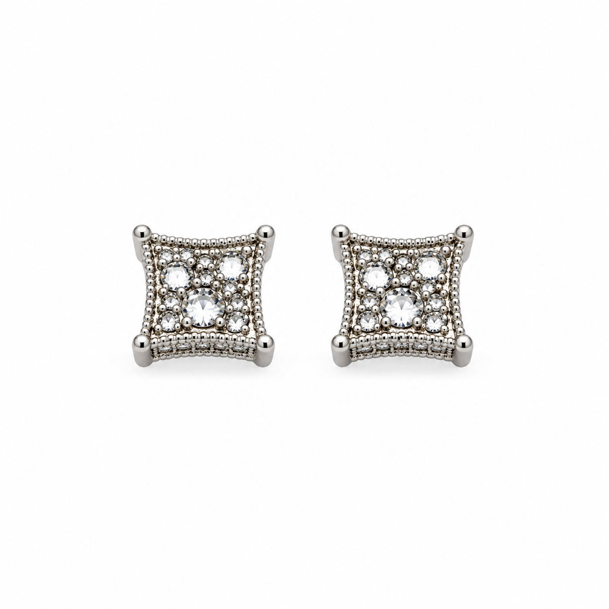 9100301 | 0.59 CTW Brass Moissanite Rhodium Earring