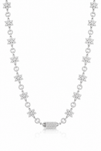 9911161 | 925 Silver Moissanite Rhodium Cross Link Chain