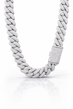 SCINTILLA 14MM 925 MOISSANITE RHODIUM ICED OUT CUBAN CHAIN  | 993411