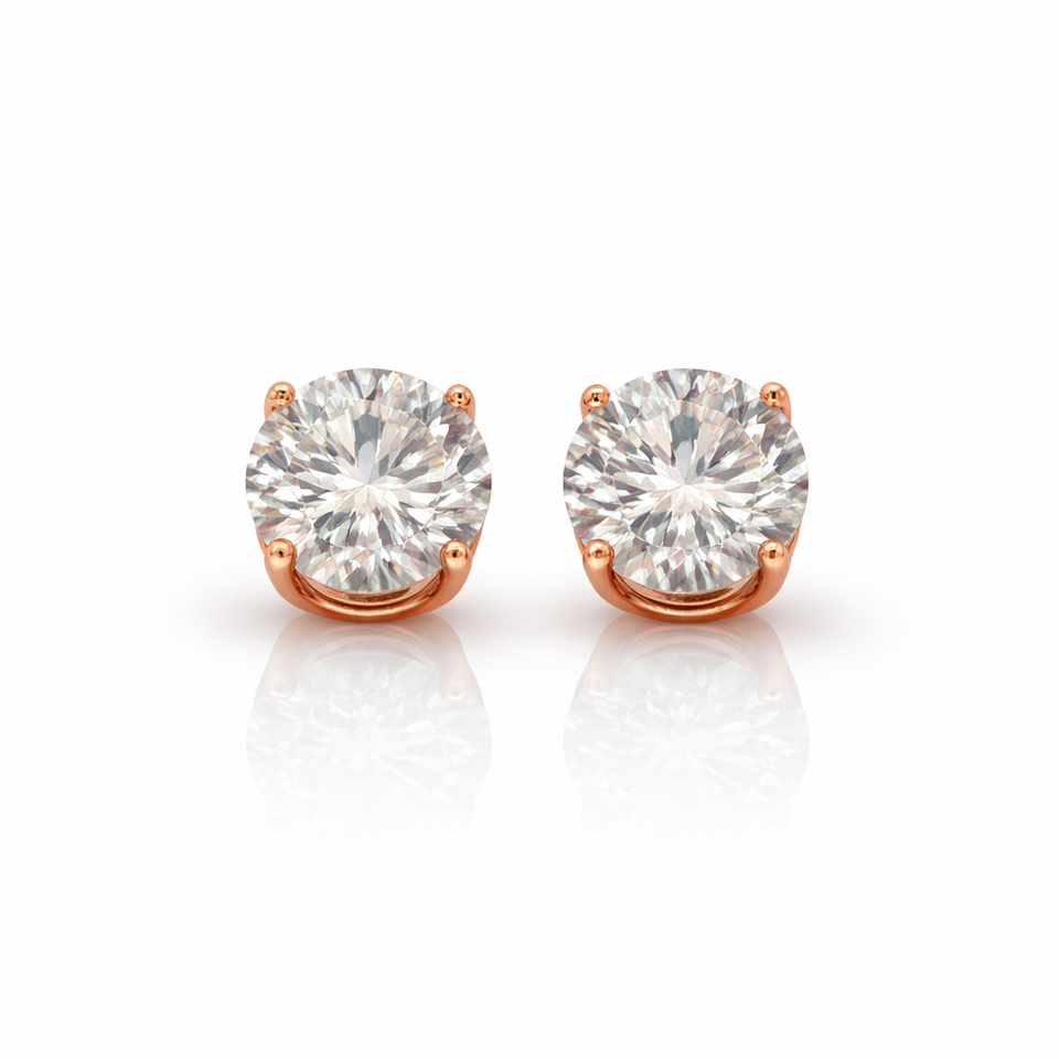 995265 | 8ctw 925 Moissanite Rose Gold Earring