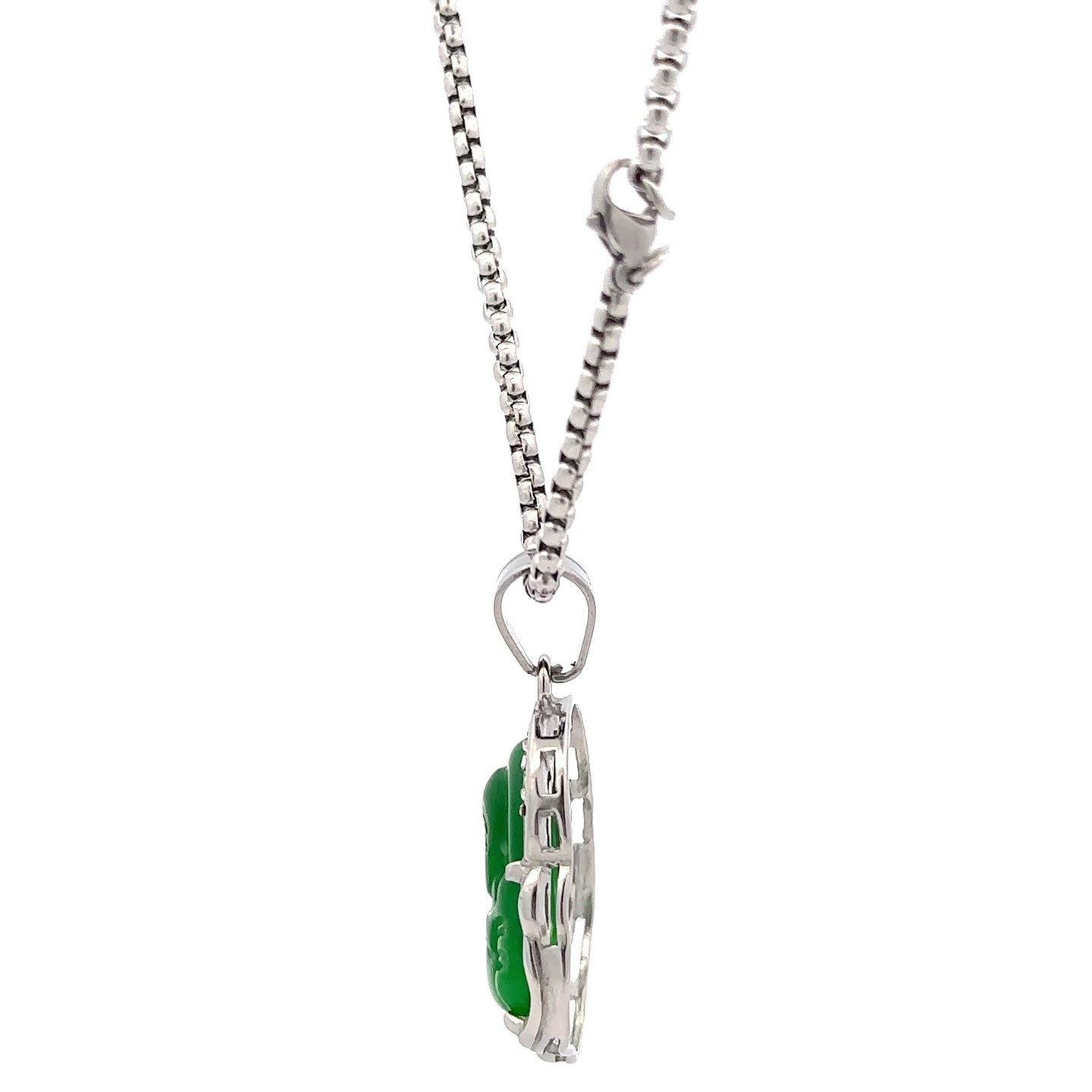 SERAPHIEL STEEL GREEN RHODIUM NECKLACE I D94336