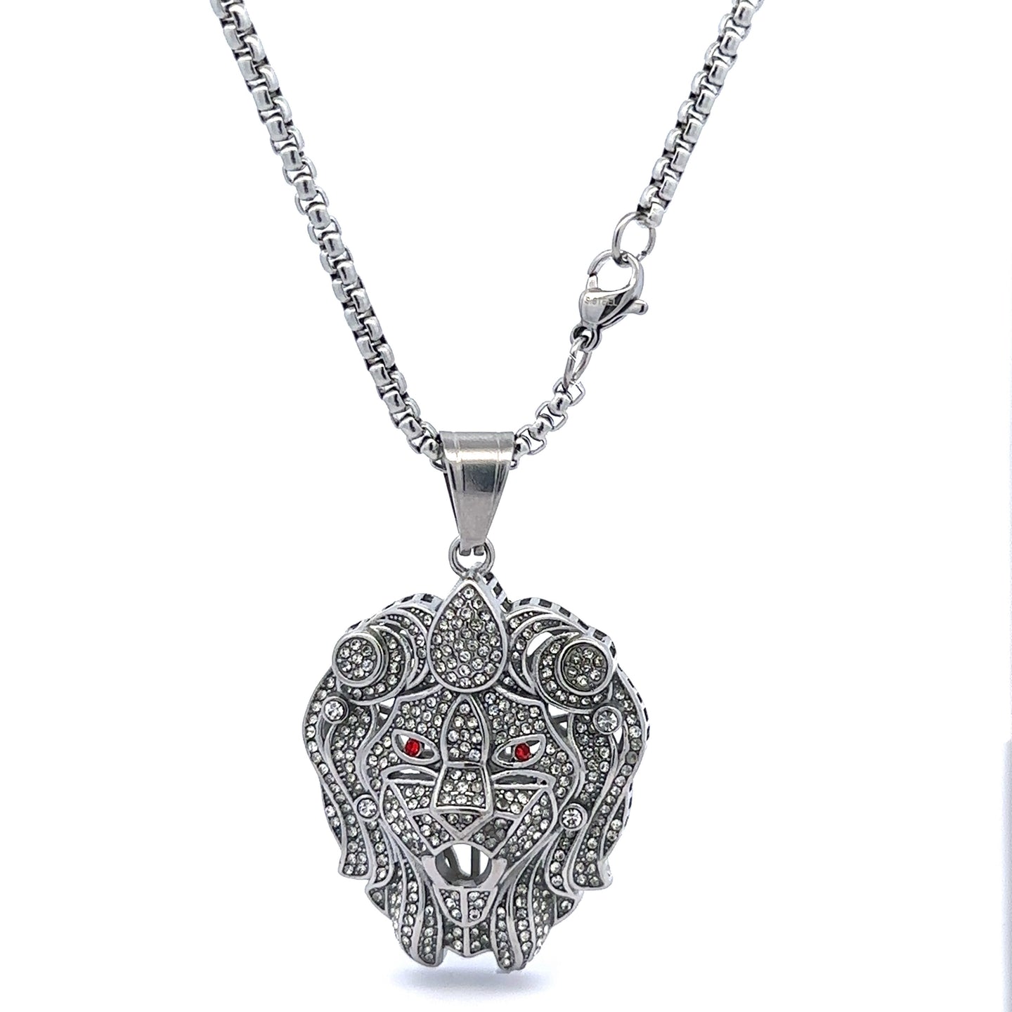 EVADEAN STEEL RHODIUM NECKLACE I D94383