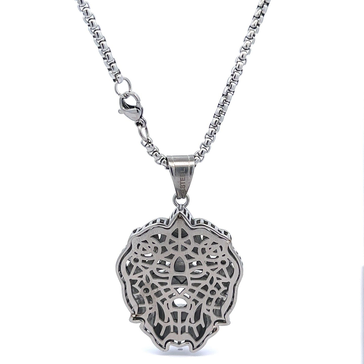 EVADEAN STEEL RHODIUM NECKLACE I D94383