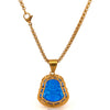 SERAPHIEL STEEL BLUE GOLD NECKLACE I D94391