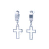 THALOR RHODIUM STEEL ICED OUT EARRINGS I SE33S