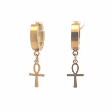 ERYNDOR GOLD STEEL ICED OUT EARRINGS I D9532