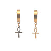 ERYNDOR GOLD STEEL ICED OUT EARRINGS I D9532