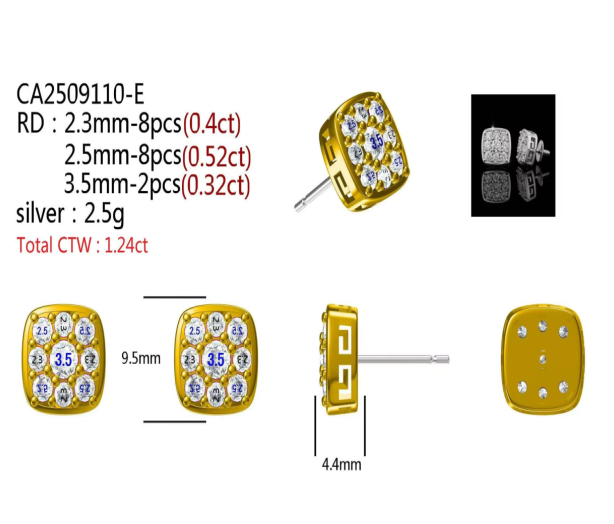 980401 | 1.24ctw VS/D 925 LGD Diamond Rhodium Earrings