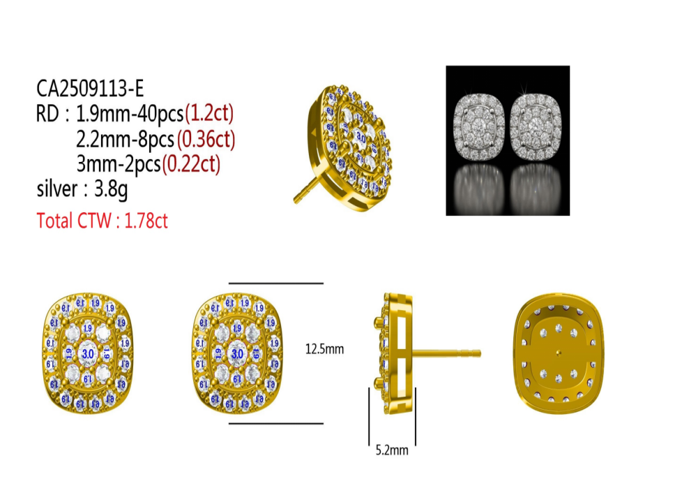 980411 | 1.78ctw VS/D 925 LGD Diamond Rhodium Earrings
