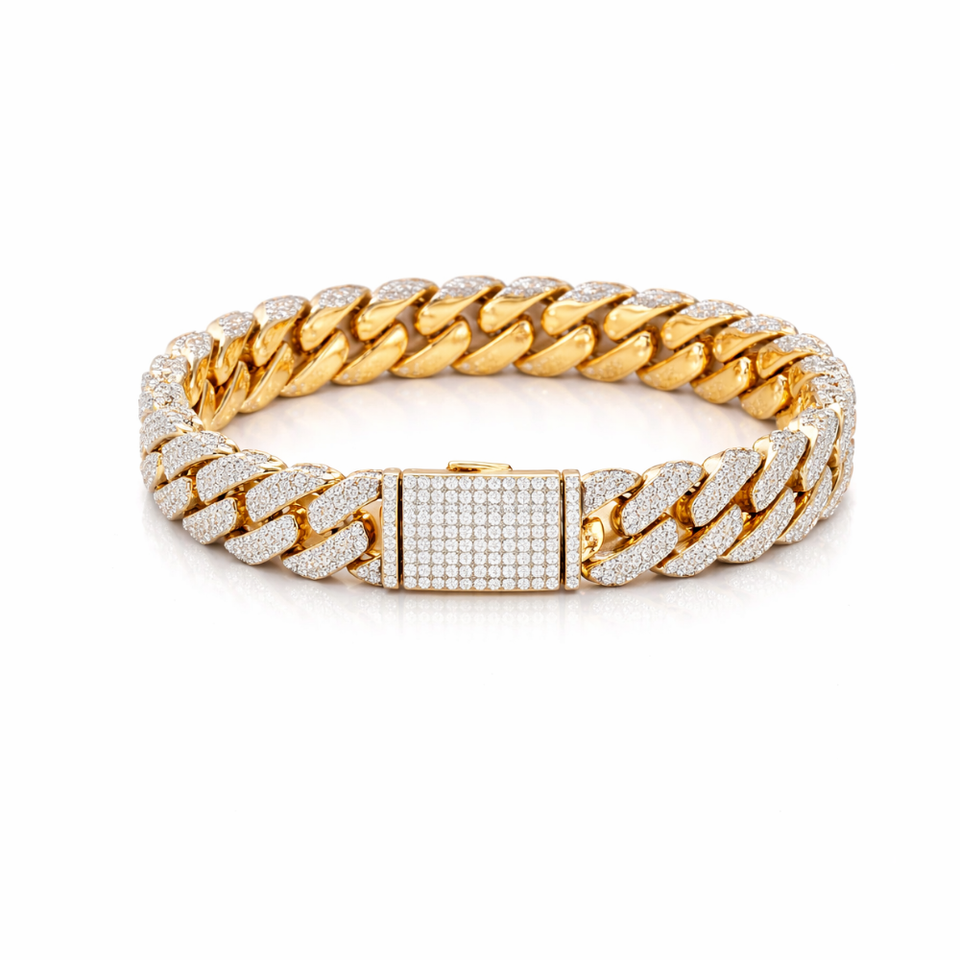 PALATIAL SILVER MOISSANITE 12 MM BRACELET  | 991352