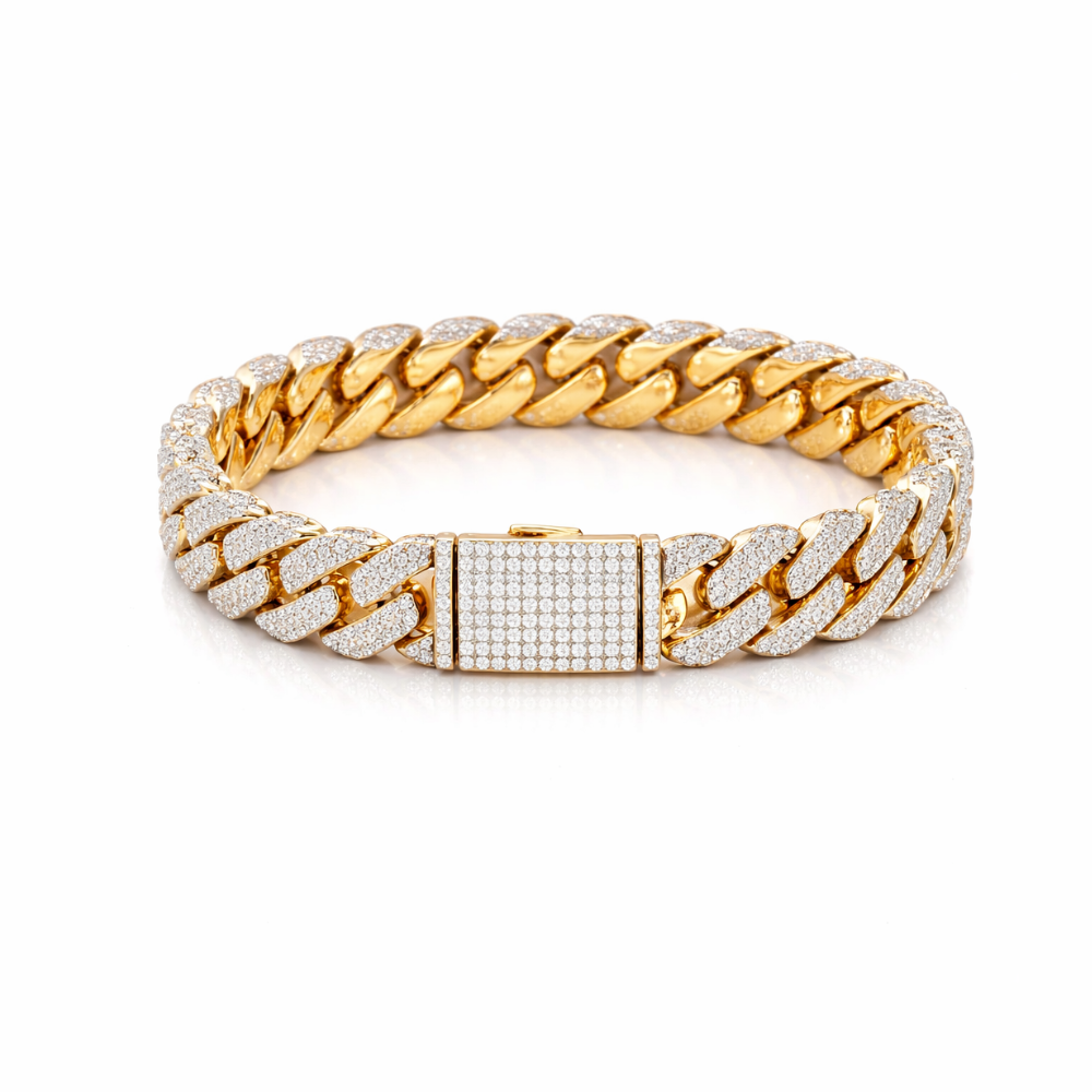 PALATIAL SILVER MOISSANITE 12 MM BRACELET  | 991352