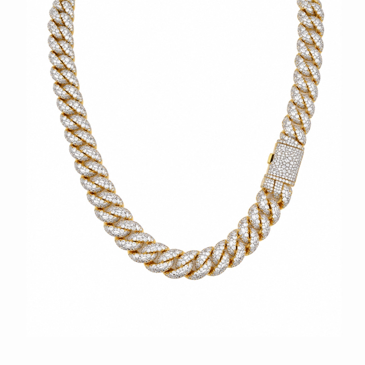 964042 | Brass Two Tone 12mm 22" Cuban Chain