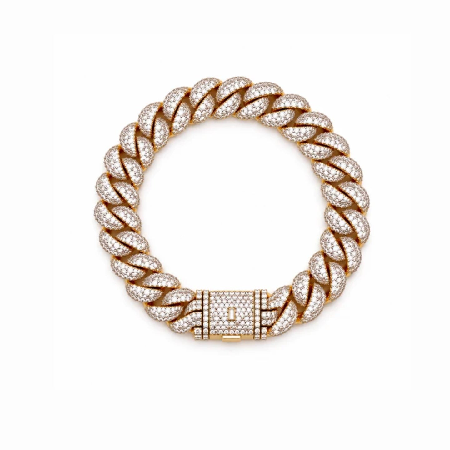 964052 | Brass Two Tone 12mm 8" Cuban Bracelet