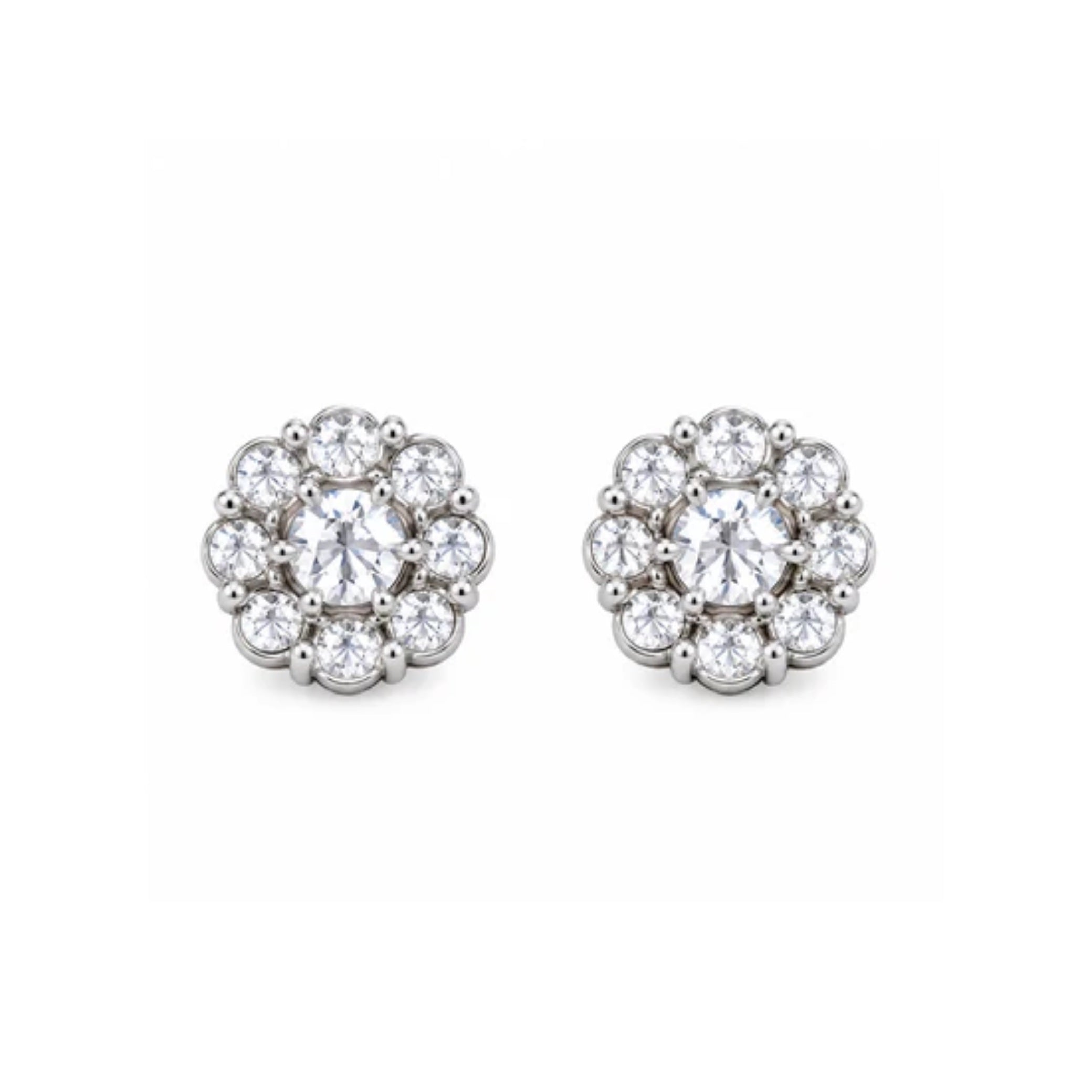 9100411 | 2.83 CTW Brass Moissanite Rhodium Earring