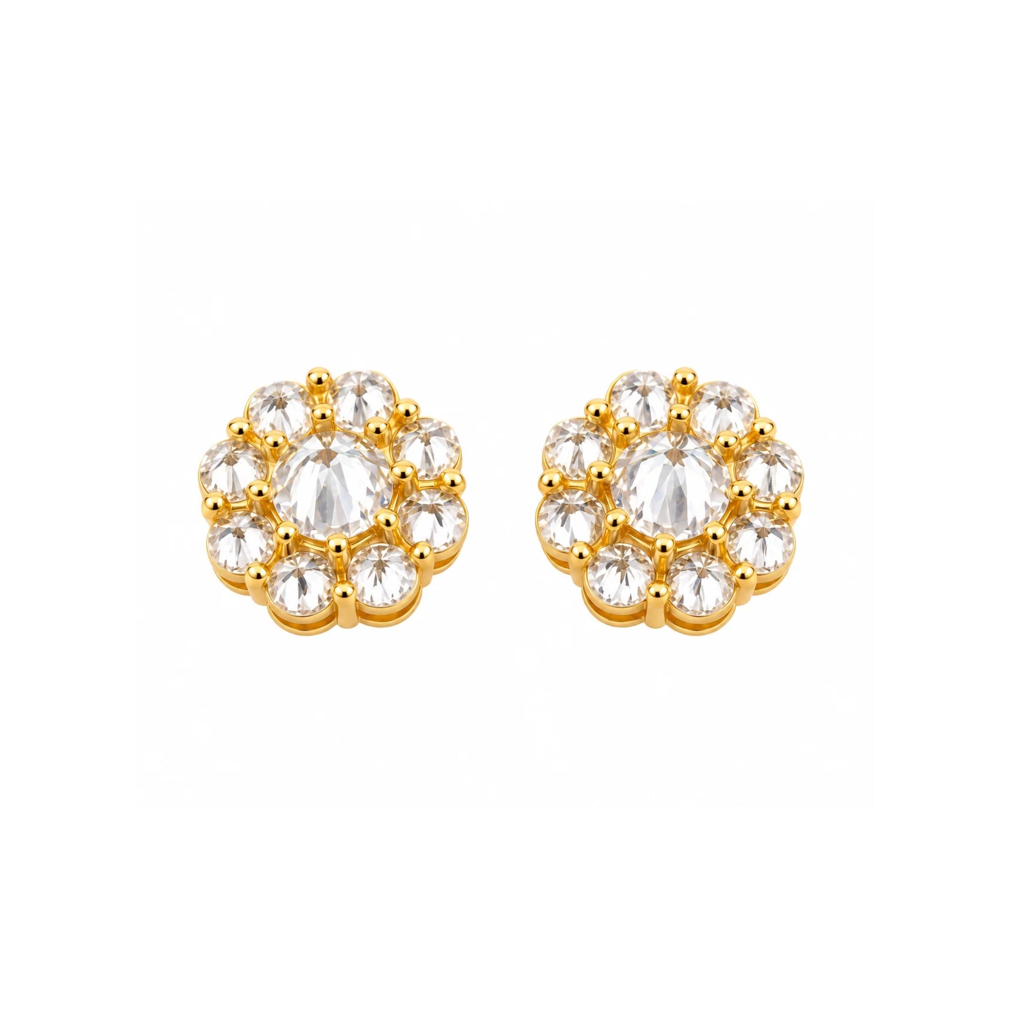 9100402 | 0.98 CTW Brass Moissanite Gold Earring