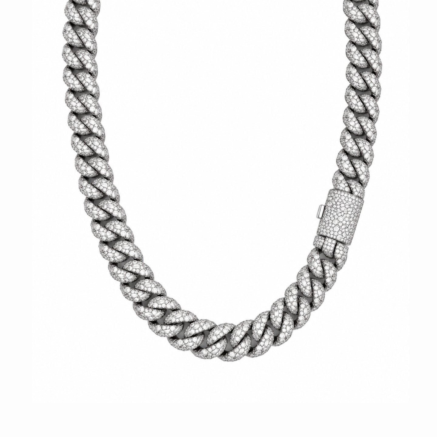 964041 | Brass Rhodium 12mm 22" Cuban Chain