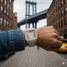 ELESTRIAN STEEL TWO TONE ROSE  MOISSANITE WATCH ICED OUT I 5900418