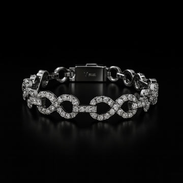 EDRISIAN 1.53 CTW 12MM CZ RHODIUM MOISSANTE ICED OUT BRACELET | 997991
