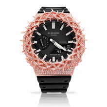 590265 | Brass Moissanite G-Shock Rose Gold Throne Bezel Watch