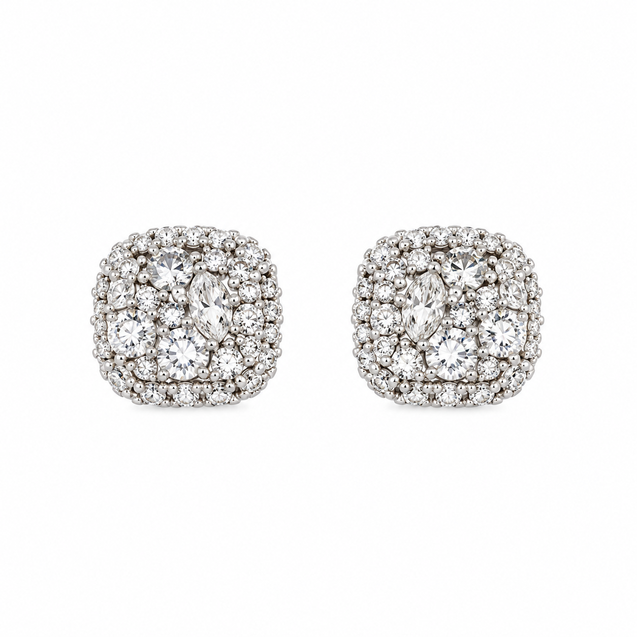 9100381 | 0.89 CTW Brass Moissanite Rhodium Earring