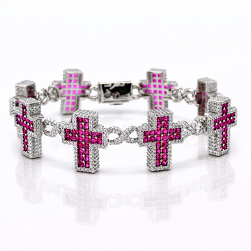 963961 | CZ Brass Rhodium Bracelet