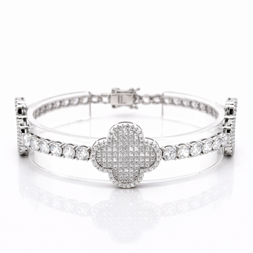 963941 | CZ Brass Rhodium Bracelet