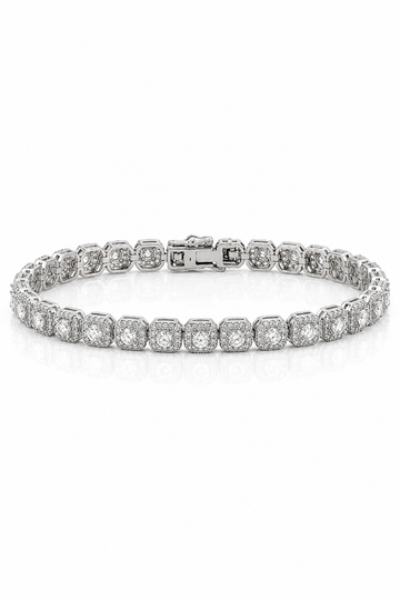 9911271 | Brass Moissanite Rhodium Plated 8