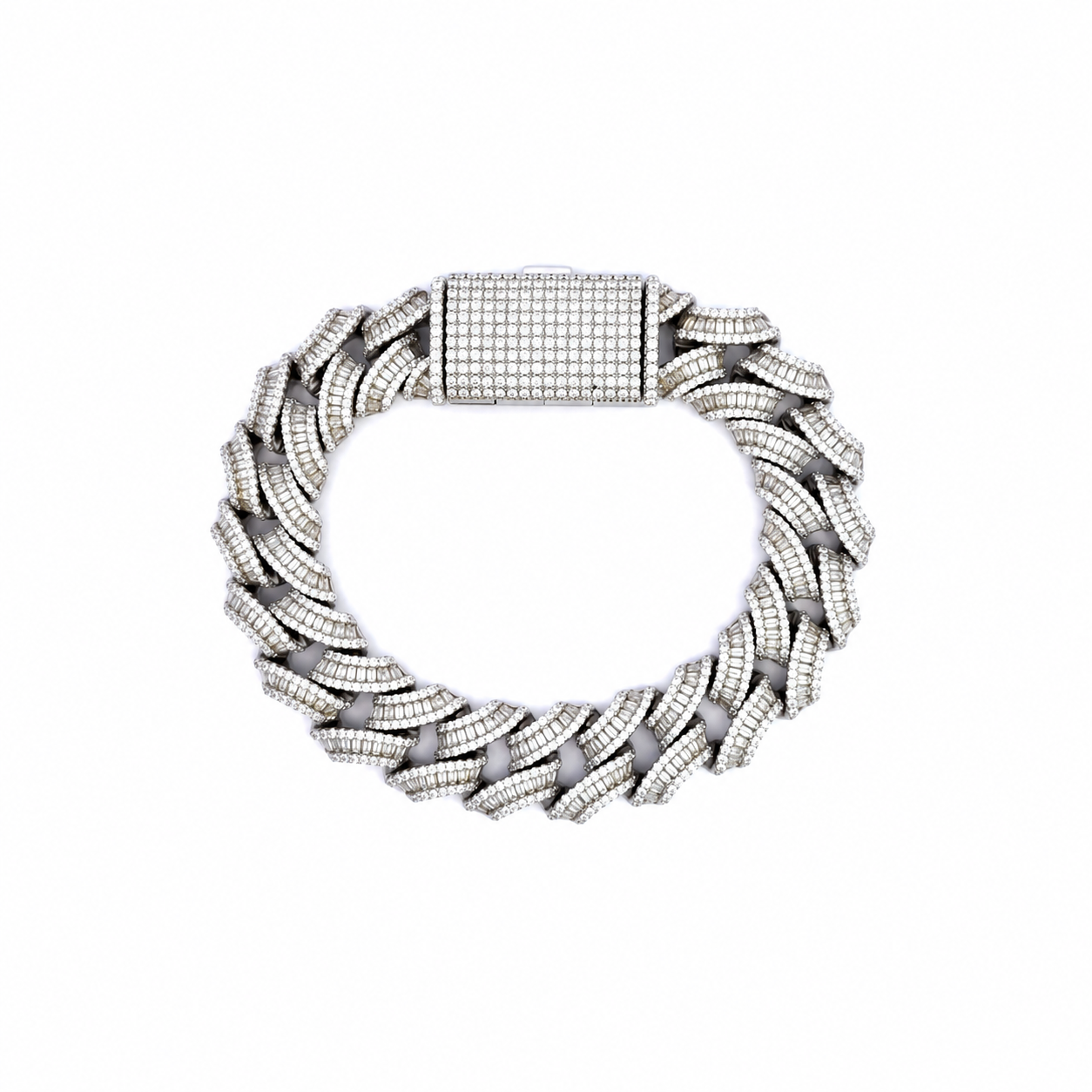 9910931 | 925 Moissanite Rhodium 14mm 8" Bracelet