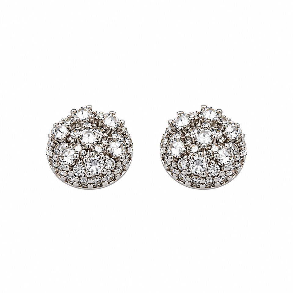 9100421 | 0.53 CTW Brass Moissanite Rhodium Earring