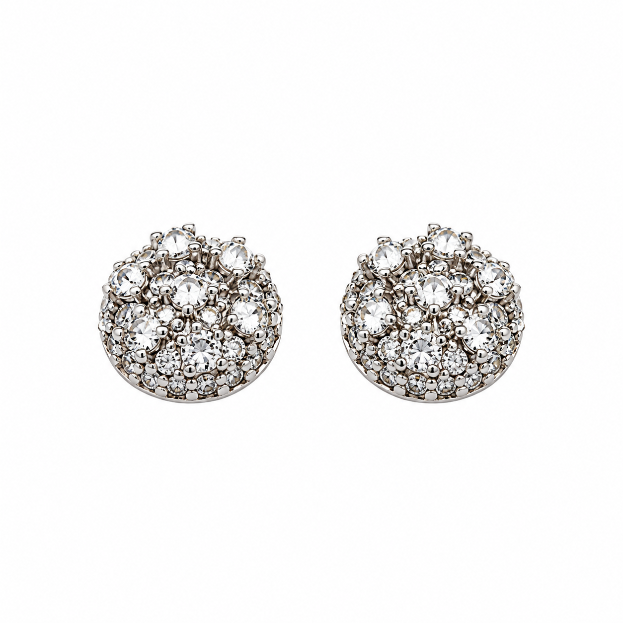 9100421 | 0.53 CTW Brass Moissanite Rhodium Earring