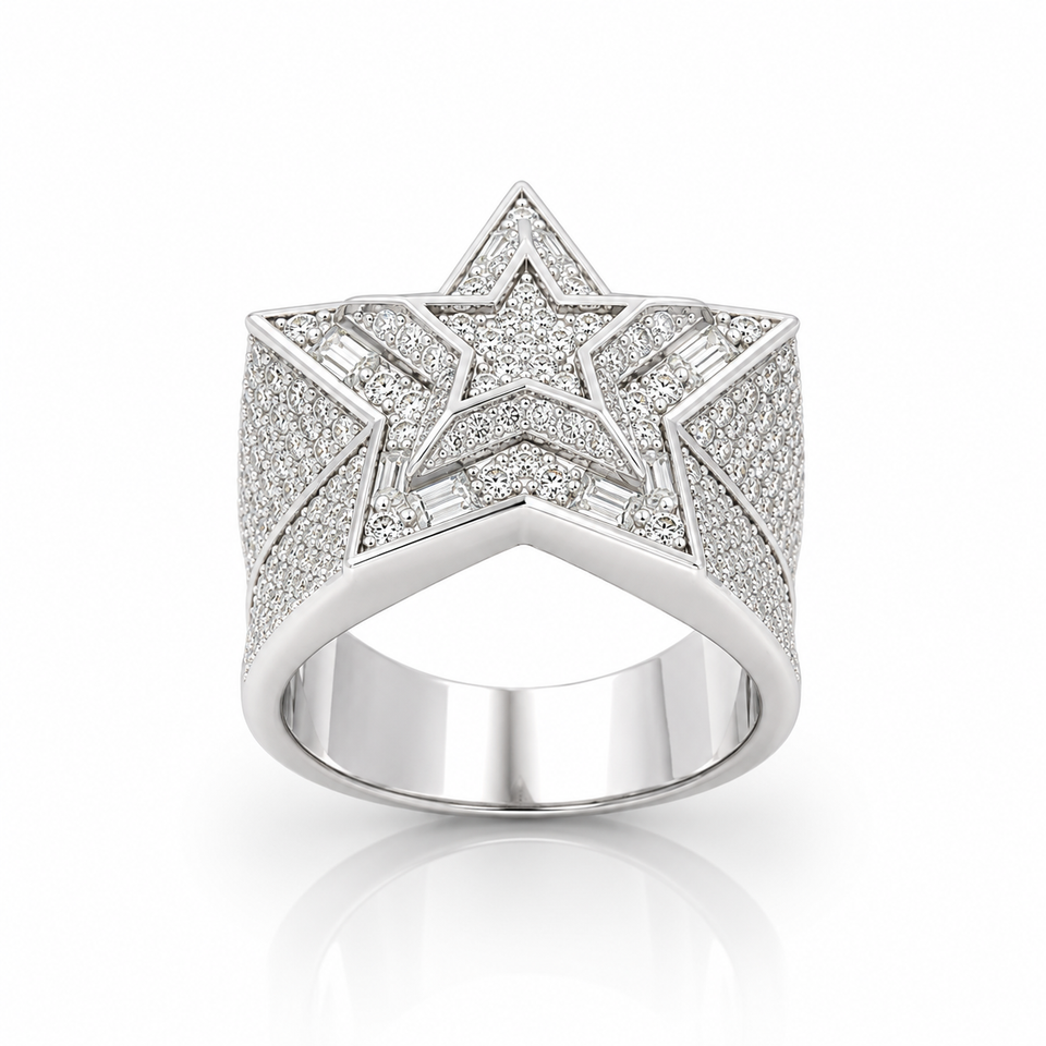 996421 | 925 Moissanite Rhodium Ring
