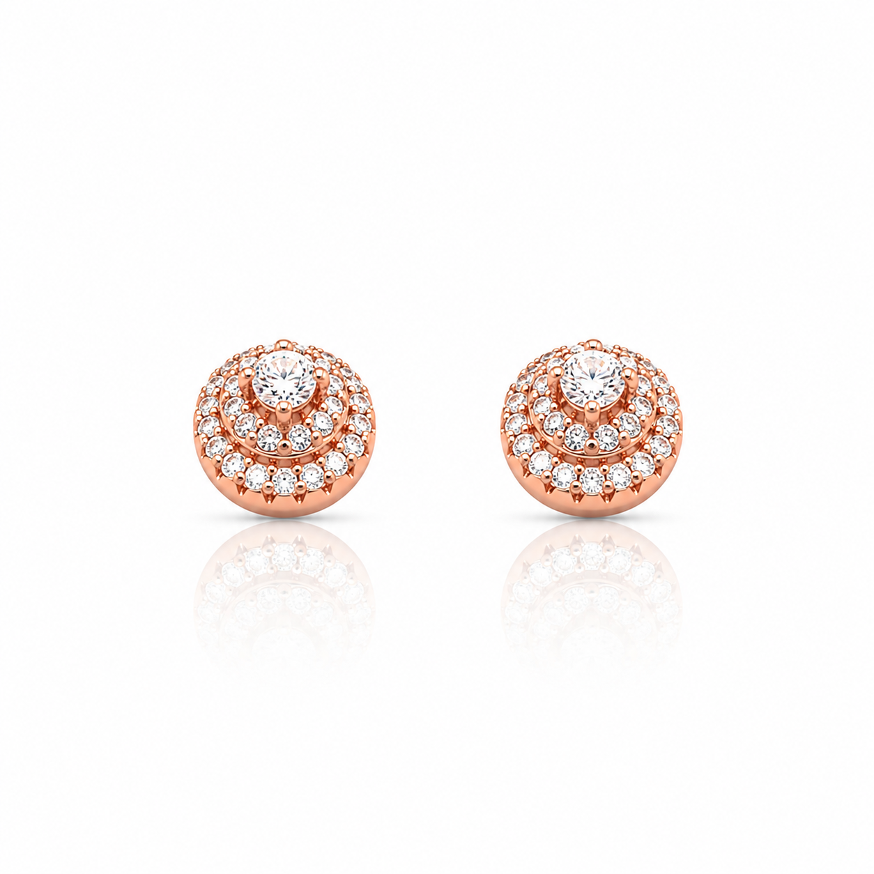 999105 | 925 Moissanite Rose Gold Earrings