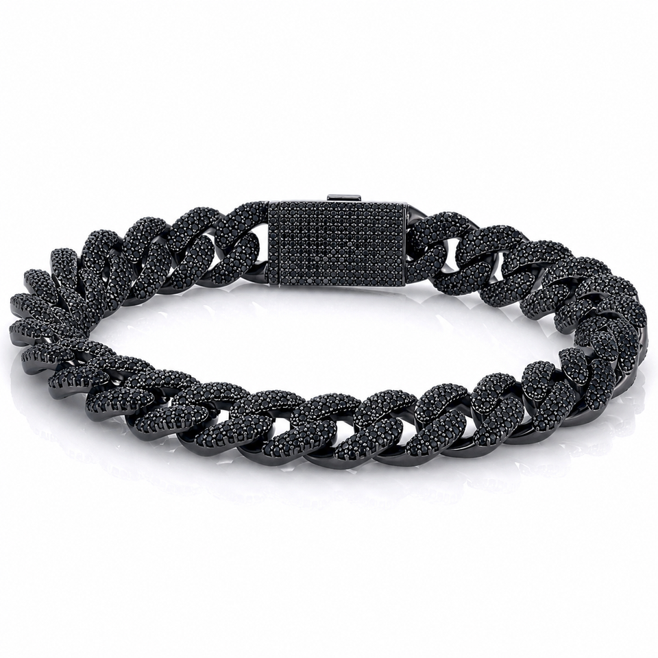 962943 | Brass Black 14mm Stallion Cuban Bracelet