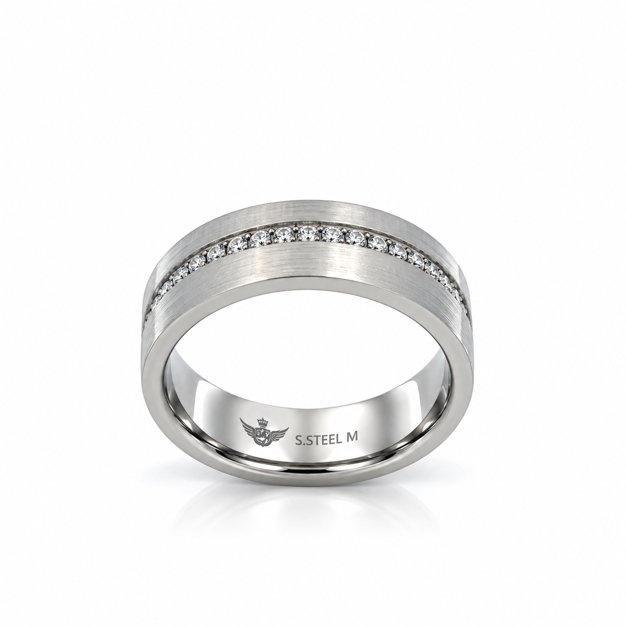 9312481 | Steel Moissanite Rhodium Ring
