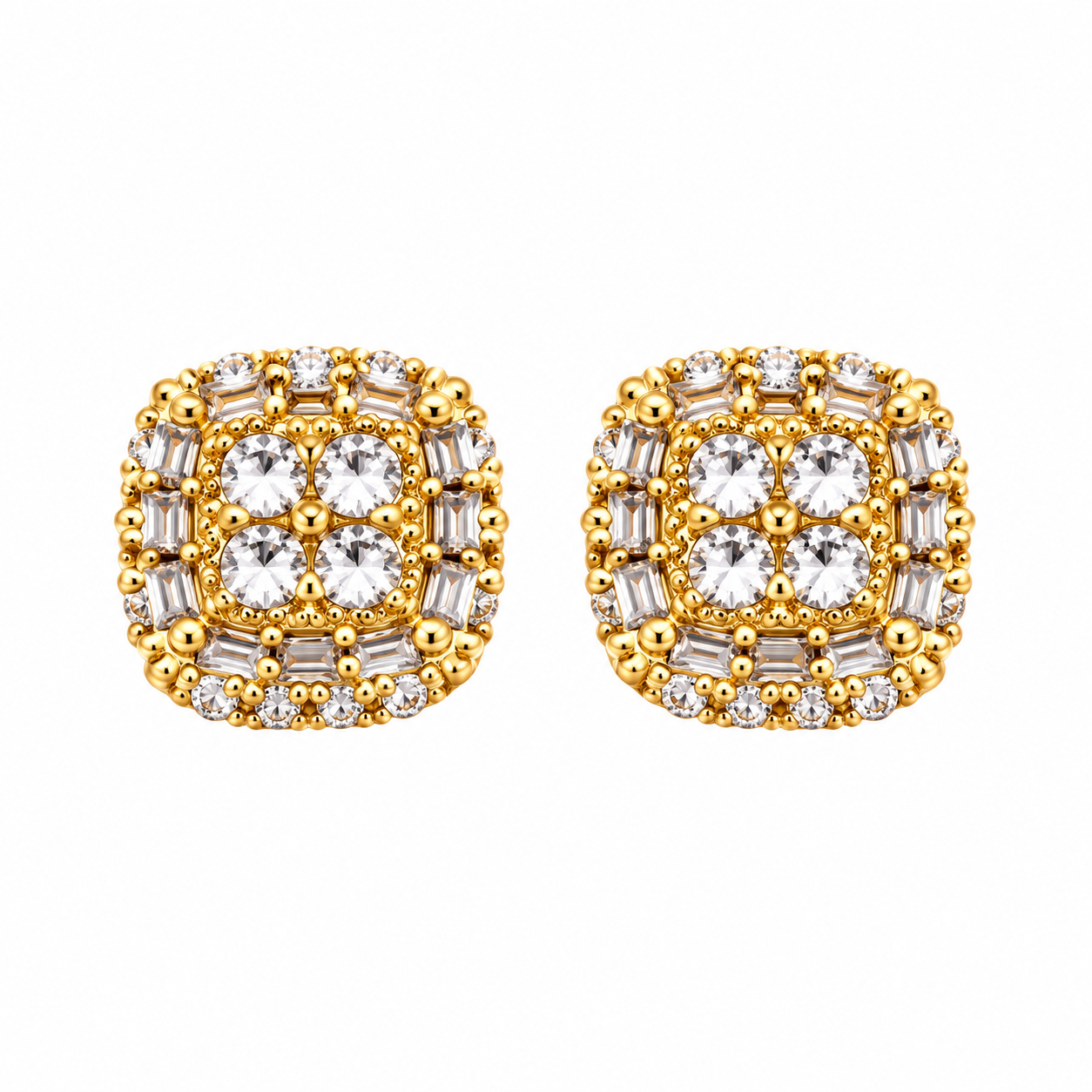 9100282 | 1.13 CTW Brass Moissanite Gold Earring