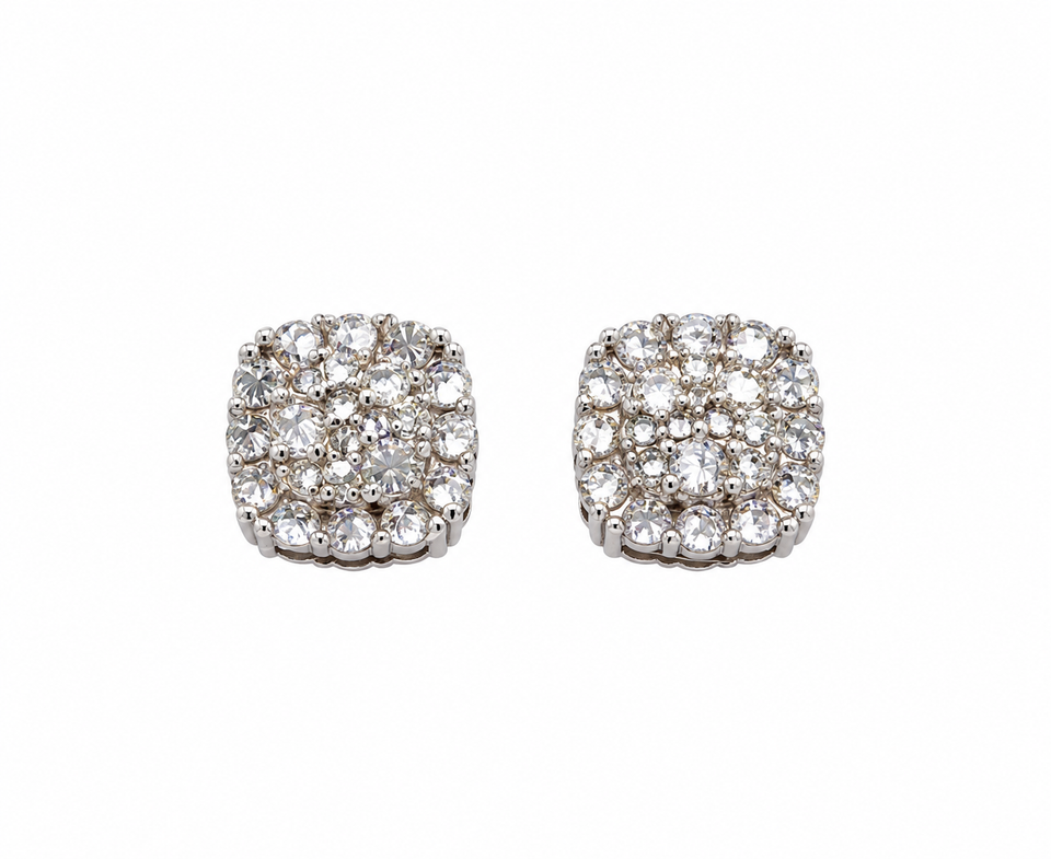 9100441 | 0.60 CTW Brass Moissanite Rhodium Earring