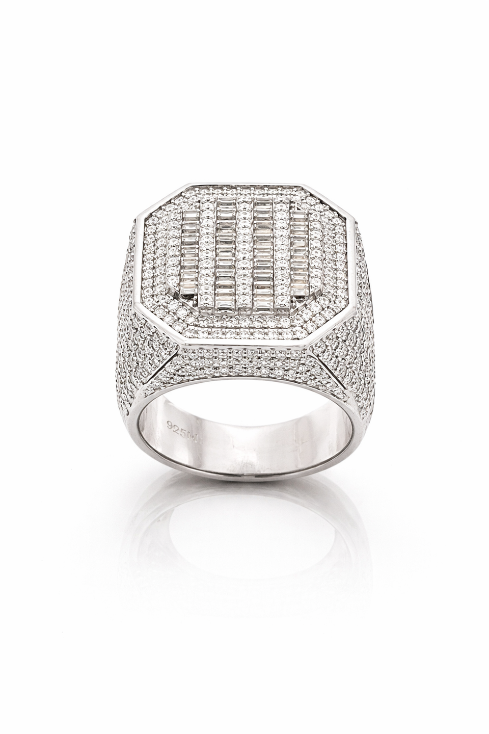 9910171 | 3.54ctw VVS/D 925 Moissanite Rhodium Ring