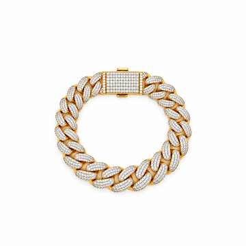 9911332 | Brass Moissanite Two Tone Rhodium Gold 12mm 8
