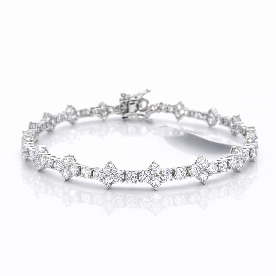 963881 | CZ Brass Rhodium Bracelet