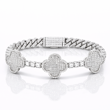 963901 | CZ Brass Rhodium Bracelet