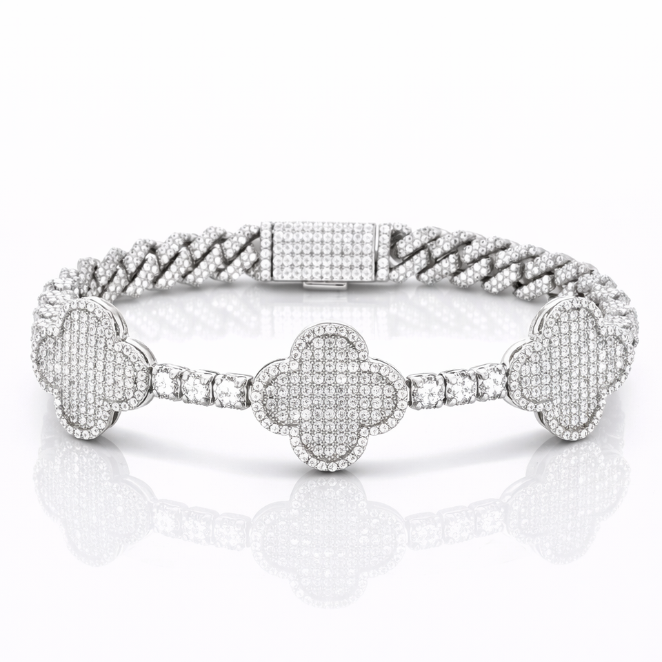 963901 | CZ Brass Rhodium Bracelet