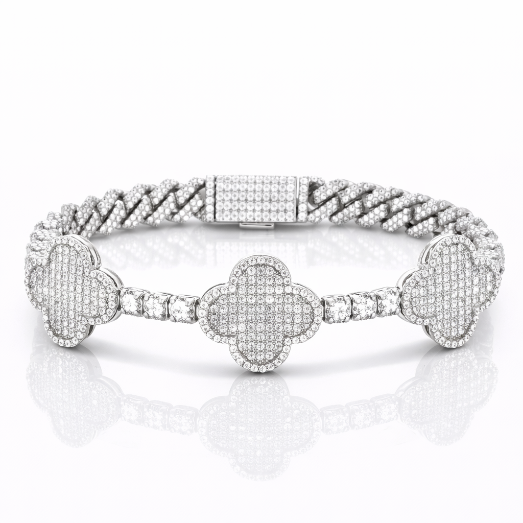 963901 | CZ Brass Rhodium Bracelet