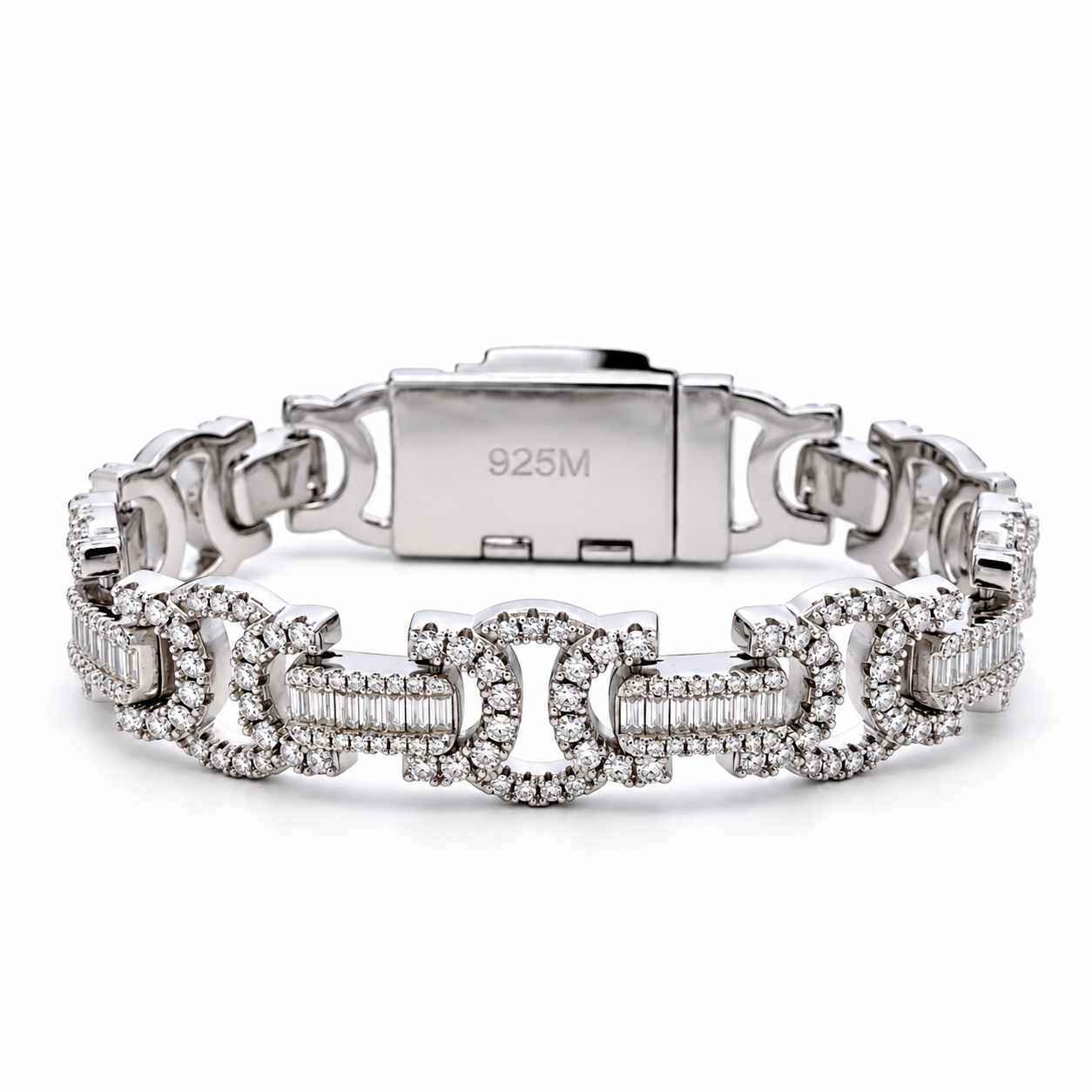 998551 | 10mm 8" 925 Moissanite Rhodium Bracelet