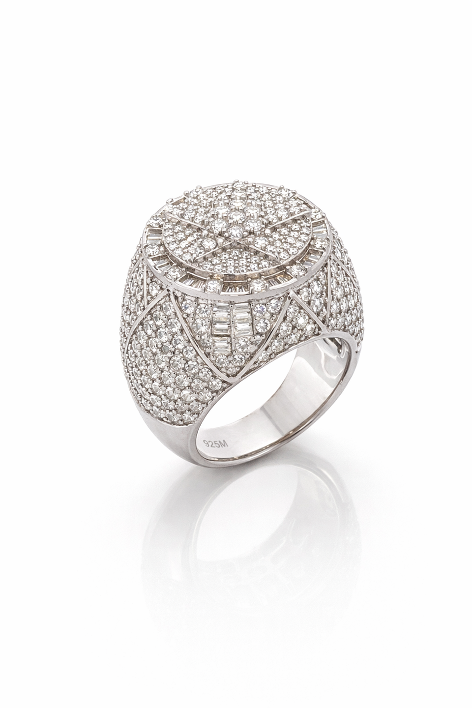 9910081 | 6.6ctw VVS/D 925 Moissanite Rhodium Ring